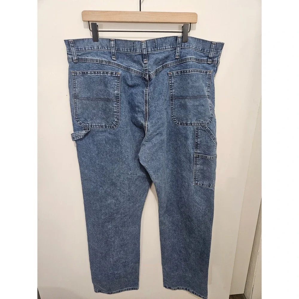Wrangler Authentics Mens Carpenter Jeans 40x34 Blue Relaxed Fit 10ZM400AS